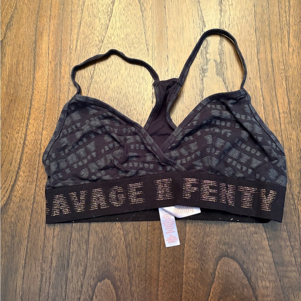 Savage X Fenty Black Patterned Bralette